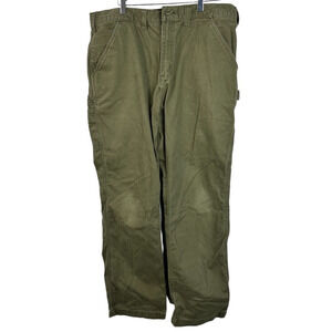 Carhartt Carpenter Pants 38X32 Army Green Mens Relaxed Fit Cotton Straight Leg